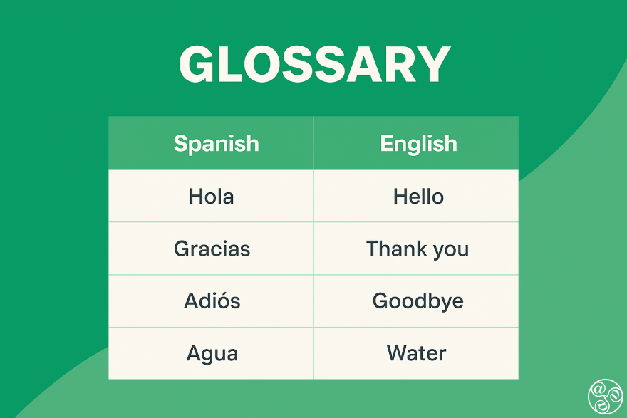 A glossary of Spanish terms 