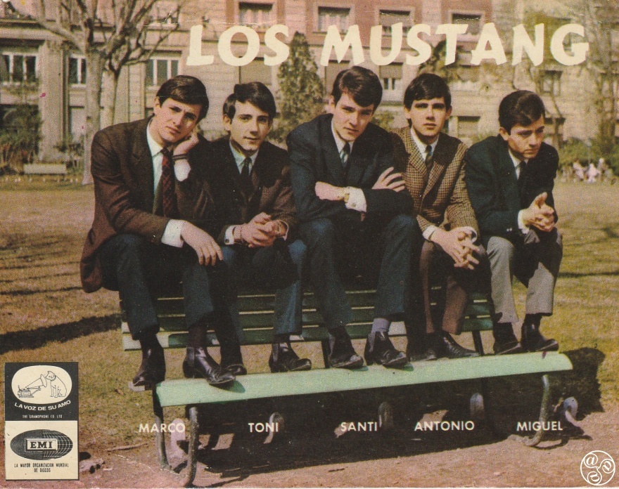 Los Mustang - Drummer Antonio Mier fourth from left