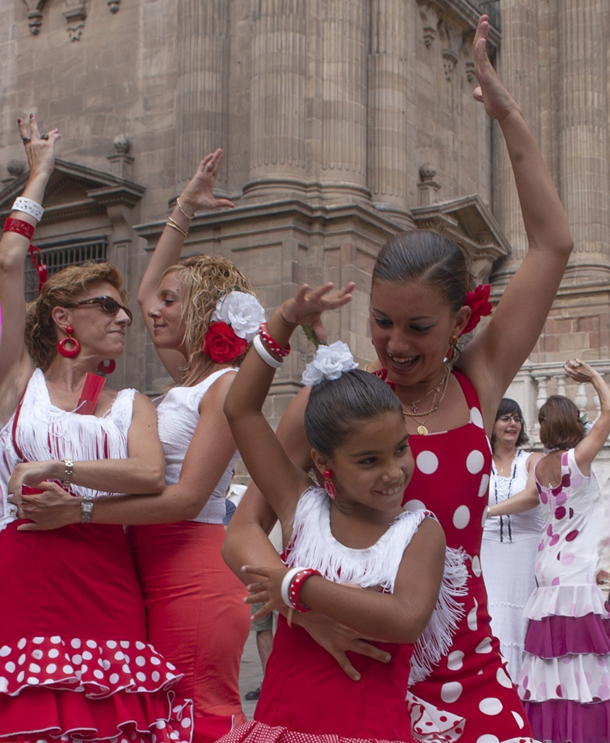 Dancing 'sevillanas' at the Malaga Feria