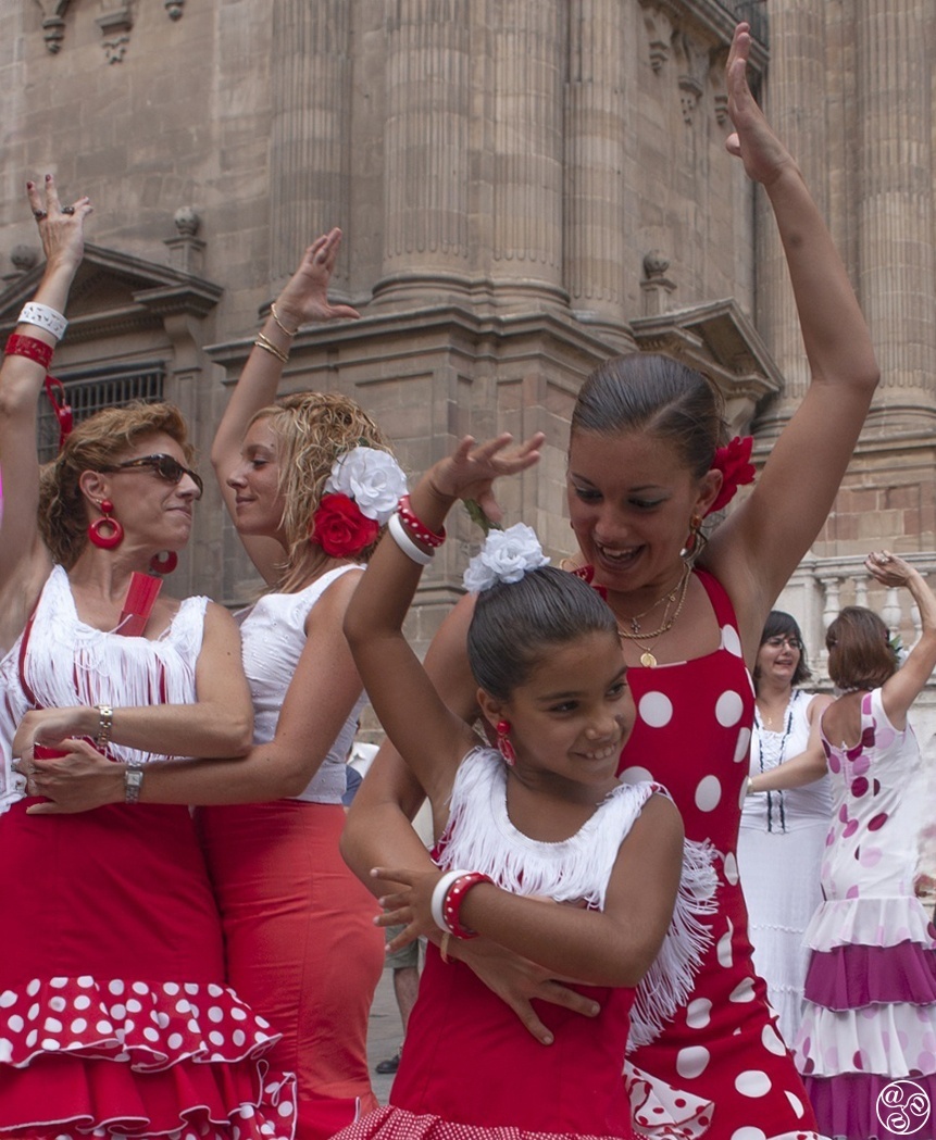 Dancing 'sevillanas' at the Malaga Feria