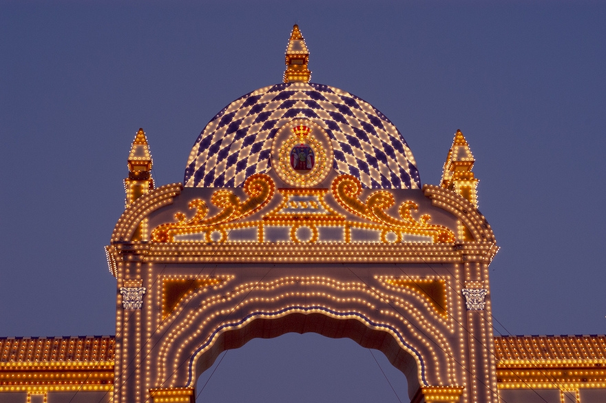 The first thing you'll see when you arrive at the Seville Fair from the city centre is the portada - the gateway © Michelle Chaplow