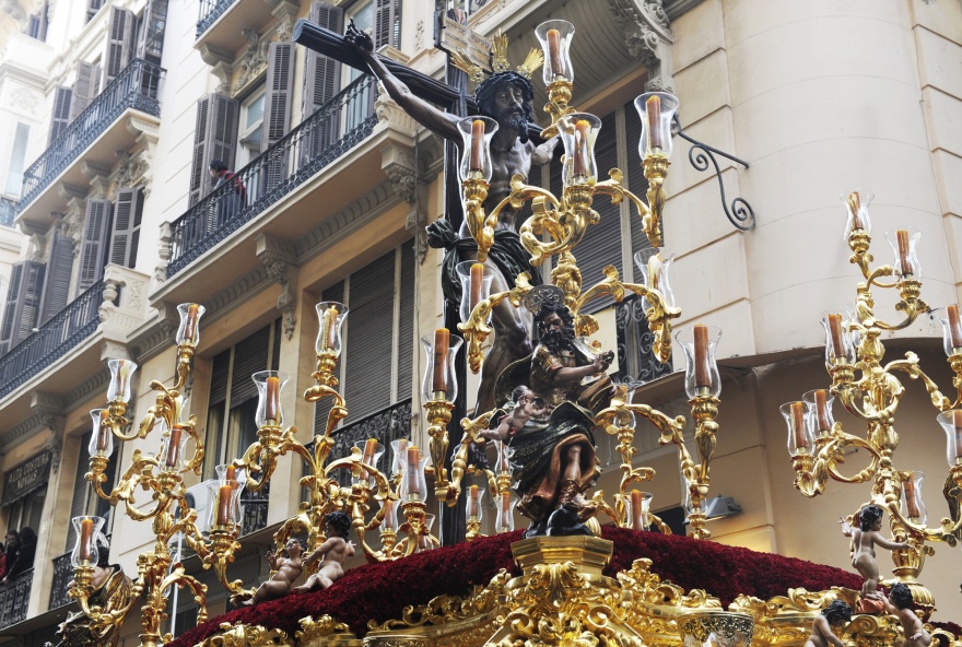 Historic Holy Week throne processions wind through the streets of Malaga's historic quarter, blending centuries-old traditions with breathtaking craftsmanship.© Michelle Chaplow