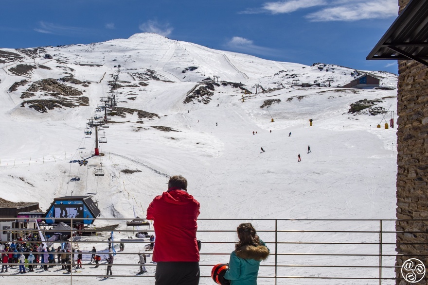 Sierra Nevada Ski Resort, from Borreguilles looking up to La Valeta  (c) Michelle Chaplow