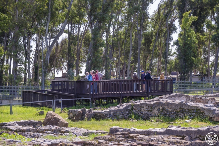 Explore the Paleochristian Basilica of Vega del Mar from elevated platforms featuring interpretation signs and drawings that offer a unique panoramic view of this fascinating archaeological site © Michelle Chaplow