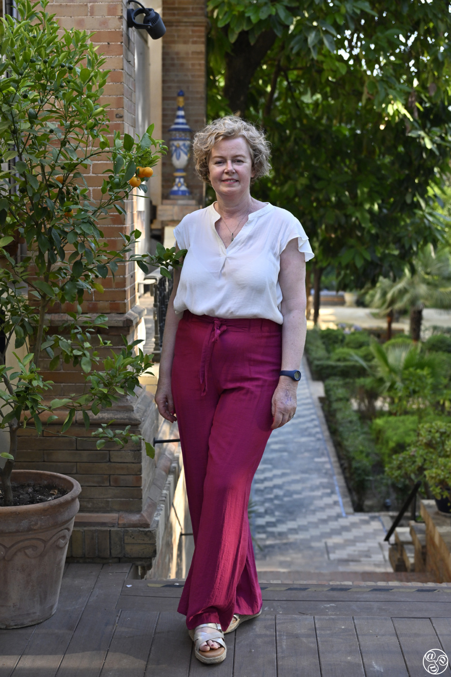 Fiona Flores Watson in her home town of Seville Chatting to us at the the Alfonso XIII Hotel © Michelle Chaplow