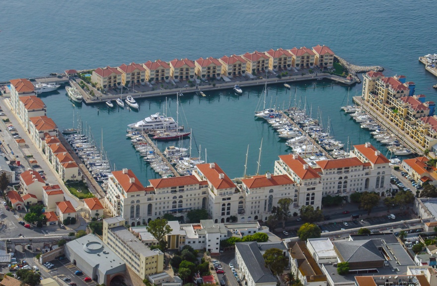 A bird´s eye view from the Rock of Queensway Quay © Visit Gibraltar