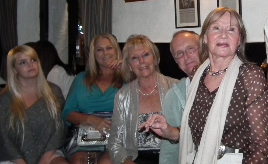 Shelagh Tennant wearing polka dots at a 2018 party in her honour in the 'Galloping Major' pub in Torremolinos. Photo (c) Tony Braynt