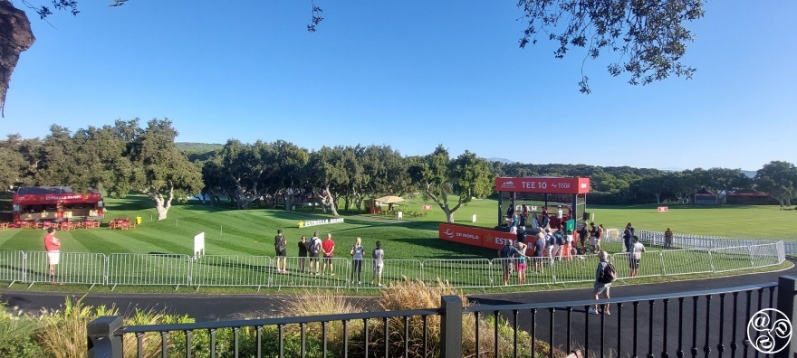 Andalucia Masters starters on the Valderrama 10th tee early on Day 1 