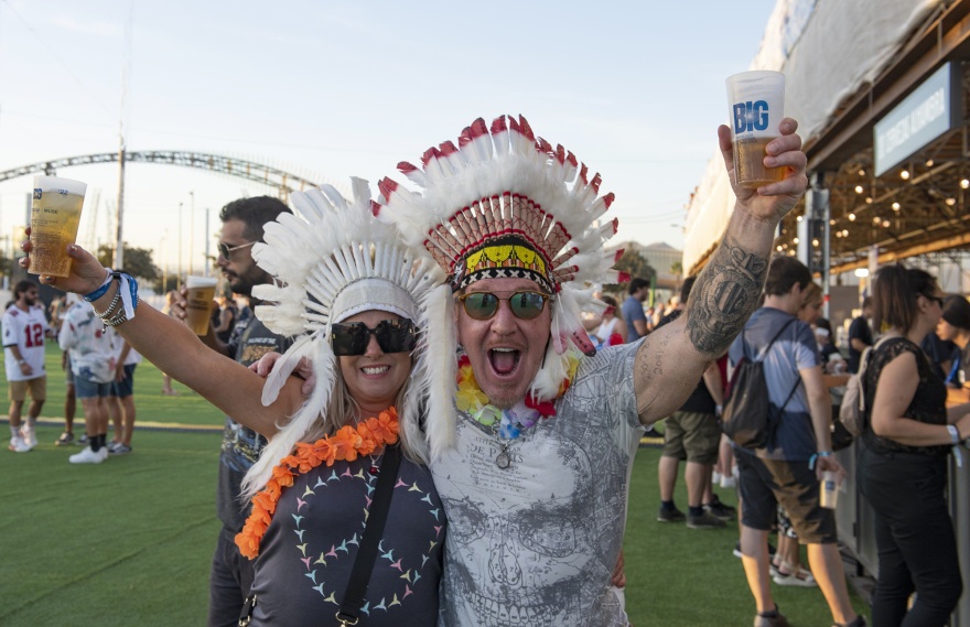 Festival-goers, loving the occasion  © Michelle Chaplow