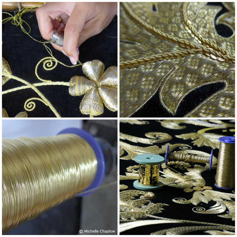 Pure gold embroidery is a work of art.  © Michelle Chaplow