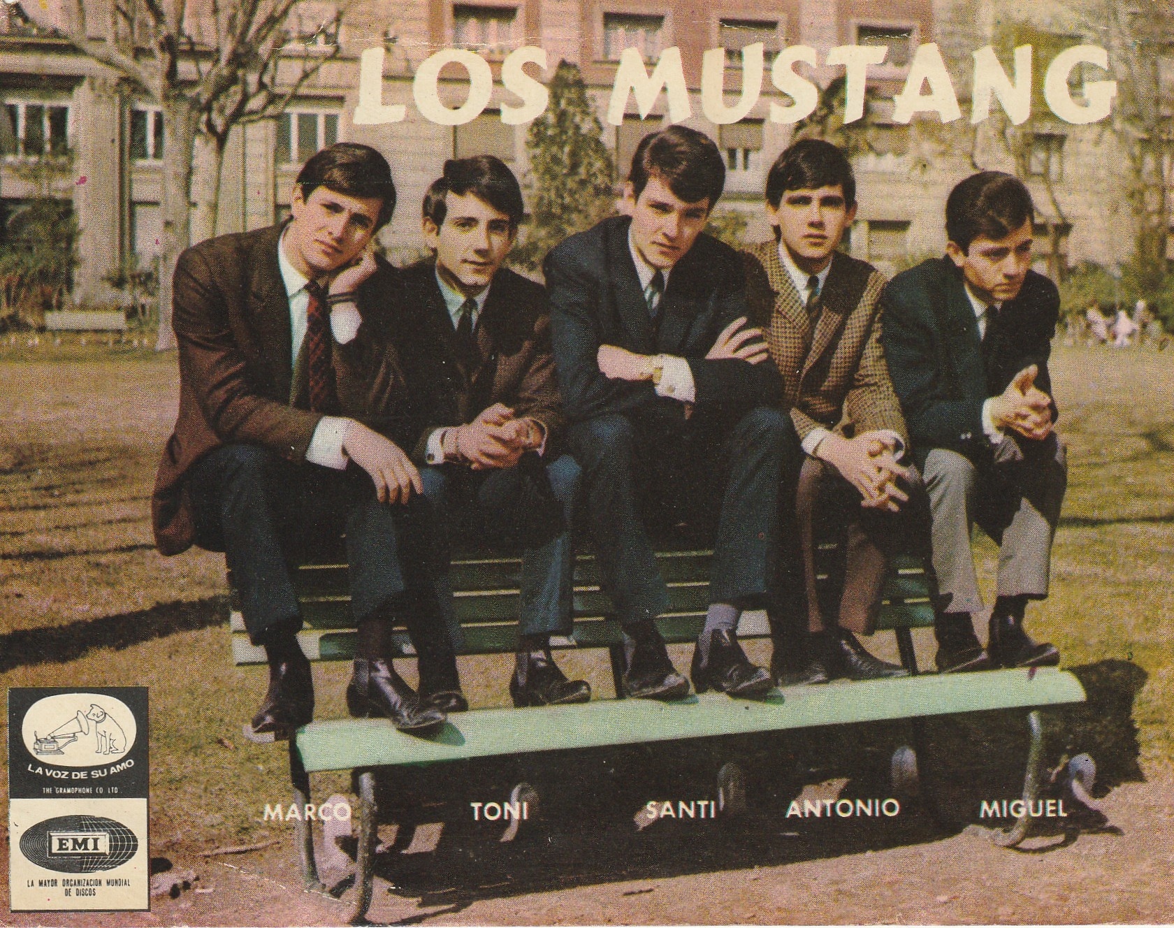 Los Mustang - Drummer Antonio Mier fourth from left