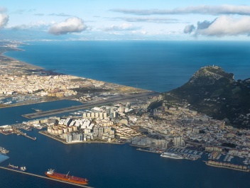 A bird's-eye view of the Gibraltar Airport Runway © Michelle Chaplow