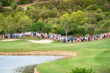 First Green and fairway view form the tee at Finca Cortesin, Day 1 Soheim Cup 2023 © Organisation