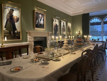 The long dining room in Auckland Castle Jacob and his twelve sons (Spanish: Los doce hijos de Jacob) is a series of thirteen paintings by Spanish artist Francisco de Zurbarán. © Michelle Chaplow