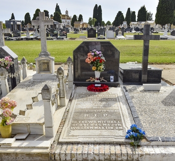 All year around floral tributes are placed on the grave of William Martin, 'the man that never was'  © Michelle Chaplow