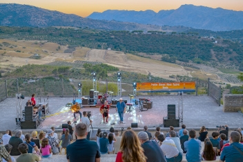Leeann Atherton and son Austin performing at the Auditorio Blas Infante at sunset @andalucia.com