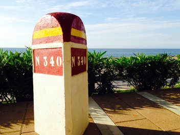 N 340 Road markers. locally known a Mojones © Chris  Chaplow
