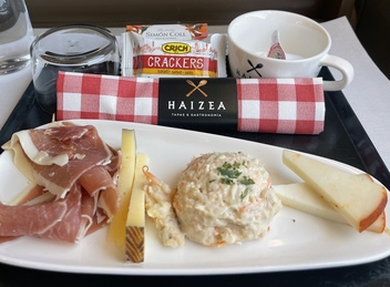 First Class tapas aborad the Iryo Train from Andalucia to Madrid © Michelle Chaplow