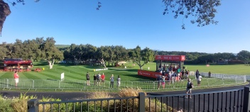 Andalucia Masters starters on the Valderrama 10th tee early on Day 1 