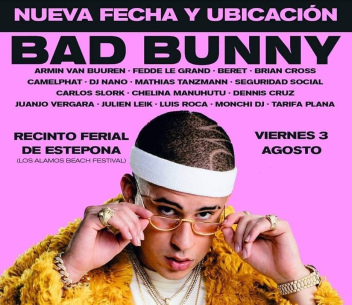 Bad Bunny headlining Los Álamos festival in Estepona in 2018