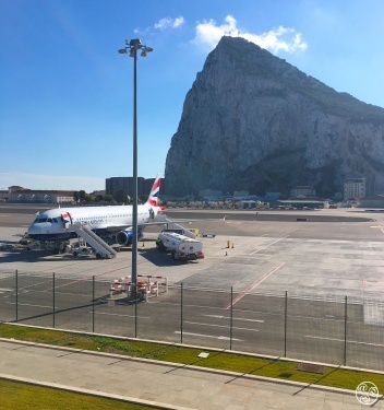 With the backdrop of the Rock of Gibraltar this is one stunning airport view © Michelle Chaplow