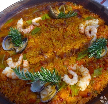 Seafood Paella, the perfect lunchtime treat. © Michelle Chaplow