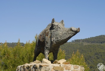 A statue to the wild boar in the Montes de Malaga
