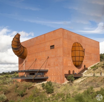 LA Almazara, is a contemporary olive oil mill and museum designed by the French artist Philippe Starck © Michelle Chaplow