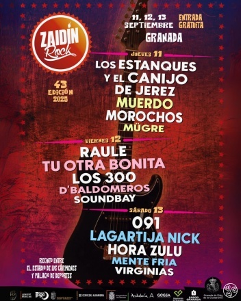 El Festival de Rock del Zaidín, Granada - 11th to 13th September 2025