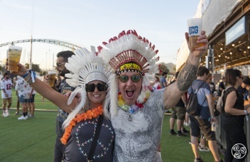 Festival-goers, loving the occasion  © Michelle Chaplow