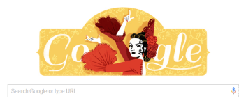 Lola Flores birth date tribute on google.es on 21 January  2016 © Google