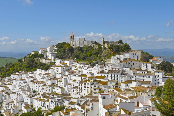 Whitewashed sugar-cube houses cascading down the hills of Casares, Spain © Michelle Chaplow