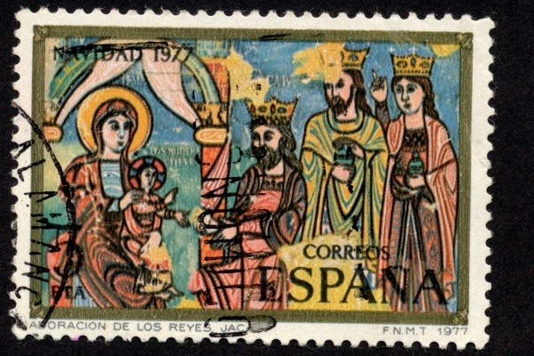 An old vintage Spanish Christmas Stamp from 1977 © istockphoto