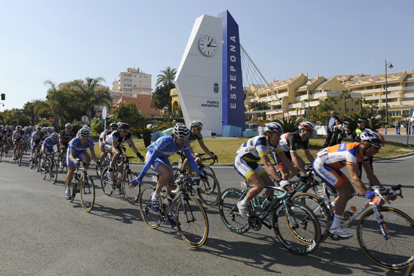 Vuelta de Andalucia 2012 passed by Estepona port © Michelle Chaplow