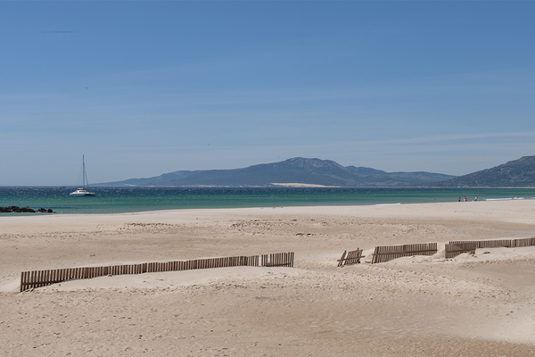 Golden sands and blue skies at Los Lances beach, Tarifa. © Michelle Chaplow