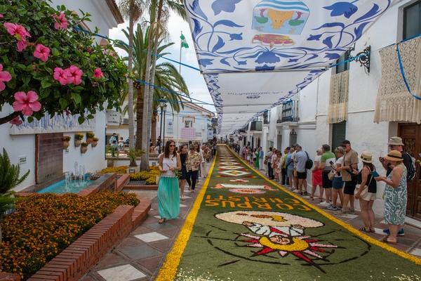 The carpets of flowers in the old part of the village of Benalmadena are an absolute work of art. © Michelle Chaplow