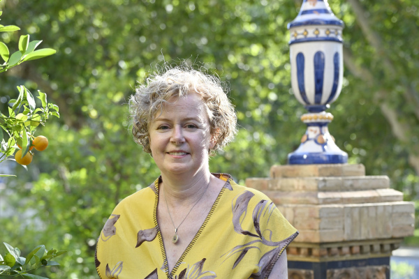 Fiona Flores Watson in her home town of Seville Chatting to us at the the Alfonso XIII Hotel © Michelle Chaplow