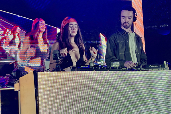 The Kimpton Musik Fest featured Mx Cartier back-to-back with Eva Ciano. A back-to-back, or B2B, set sees two DJs share the decks, taking turns to select and mix tracks © Michelle Chaplow