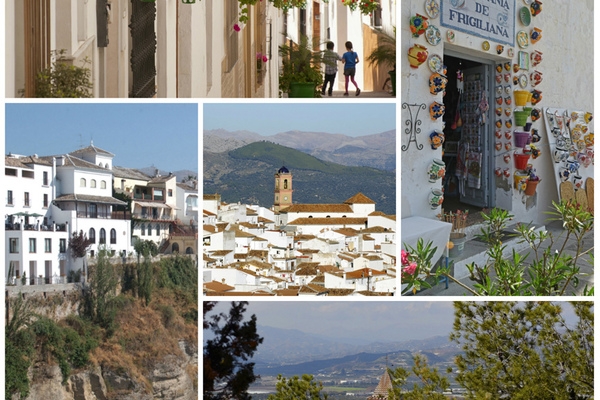 Malaga province clockwise: Estepona, Frigiliana, Velez-Malaga, Ronda and Algatocin © Michelle Chaplow