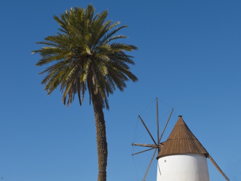 The historic windmill, in the white costal village of Las Negras © Michelle Chaplow