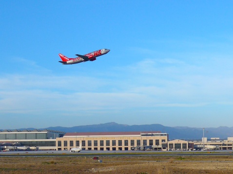 Taking off from Malaga Airport 