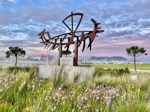 A sculpture in the Algeciras Marina - The Bay of Algeciras the crade of navigation for over 3,000 years
