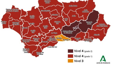 Levels of protection measures against Coronavirus in Andalucia from 24-11-2020 to 17-12-2020