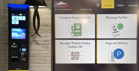 You can buy your ski pass in advance online, or in the many machines dotted around the resort © Michelle Chaplow