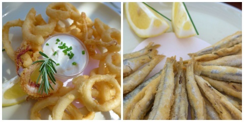"Boquerones fritos", fried anchovies and calamares (calamari) © Michelle Chaplow