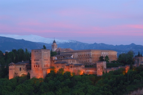 Alhambra from the Mirador de San Nicolas, at sunset. © Michelle Chaplow