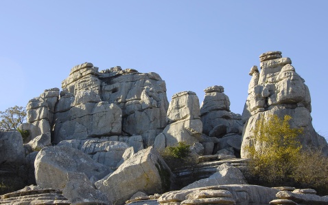 The extraordinary limestone rock formations of El Torcal, Antequera.