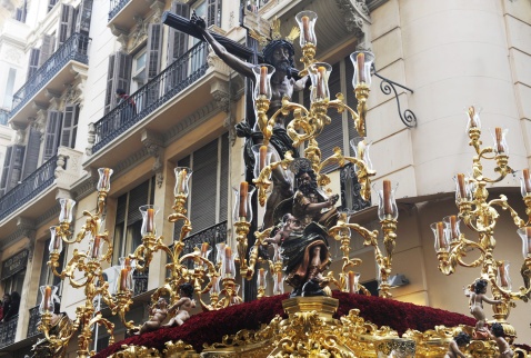Historic Holy Week throne processions wind through the streets of Malaga's historic quarter, blending centuries-old traditions with breathtaking craftsmanship.© Michelle Chaplow