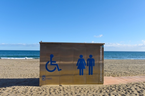 accessible toilets beaches are adapted for bathers with disabilities and wooden boardwalks © Michelle Chaplow