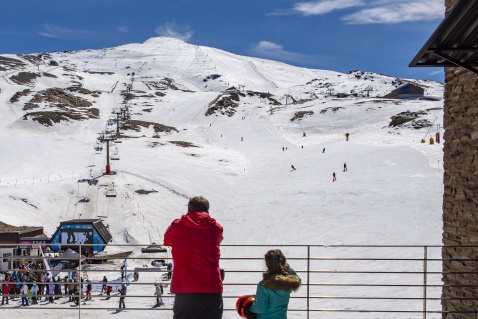 Sierra Nevada Ski Resort, from Borreguilles looking up to La Valeta  (c) Michelle Chaplow